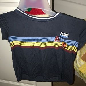 Short sleeved bluish grey shirt